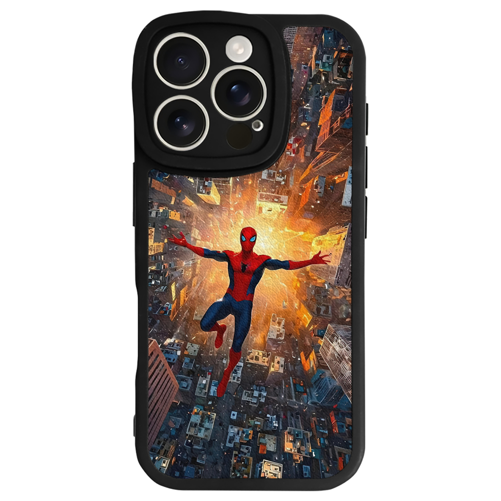 Spider Man スパイダーマン 【iPhone 16シリーズ対応】シリコンスマホケース（レザー調） 材質：シリコン